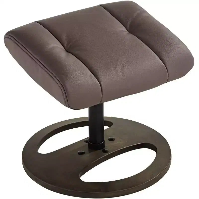 Fauteuil inclinable moderne en similicuir chocolat avec repose-pieds ottoman Ergonomique Manuel Pivotant pour chambre à coucher