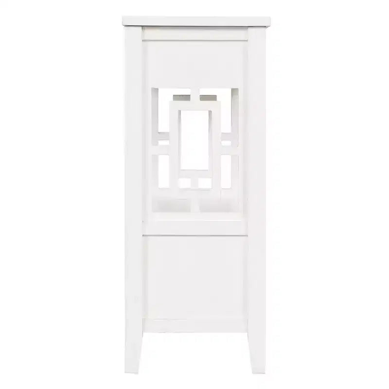 Console de ferme en bois de 91 cm avec 4 tiroirs et 1 étagère de rangement pour entrée et salon, blanc antique