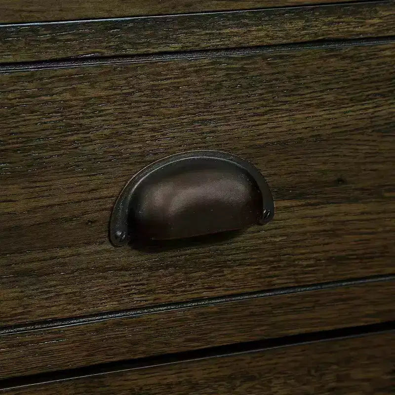Table basse en bois de 101,6 cm avec 4 tiroirs et pieds décoratifs à rivets pour salon, assemblage facile, expresso