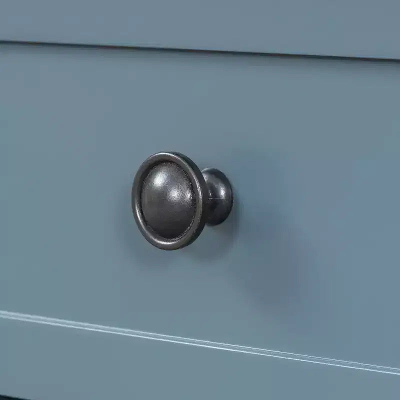 Console de rangement avec trois tiroirs et étagère, bleu
