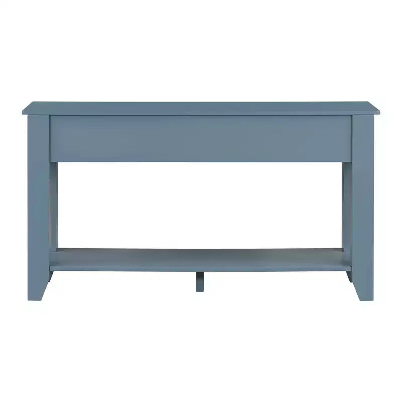 Console de rangement avec trois tiroirs et étagère, bleu