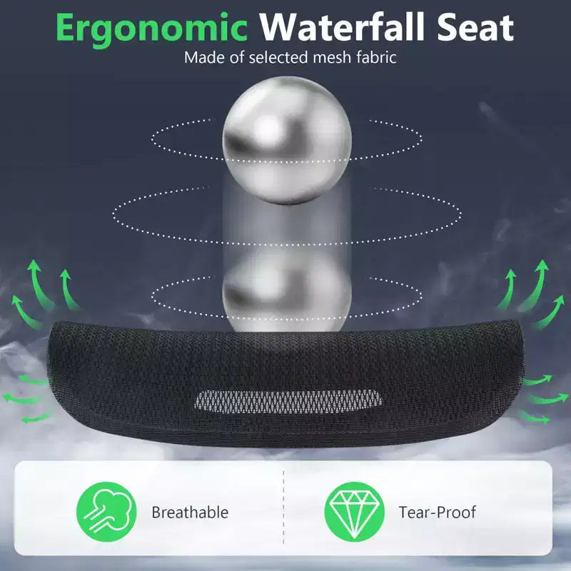 Chaise de bureau ergonomique avec appui-tête rotatif et support lombaire réglable