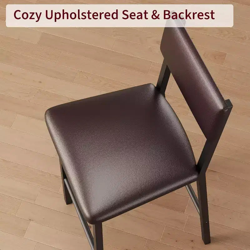 Tabourets de bar, tabourets de comptoir avec dossier, cuir PU rembourré et pieds en métal épais, chaises d'îlot de cuisine