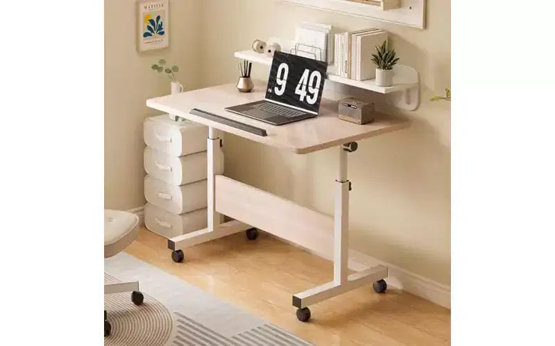 Bureau debout réglable en hauteur avec roulettes - Table d'ordinateur mobile roulante, bureau électrique élévateur pour le travail et les études