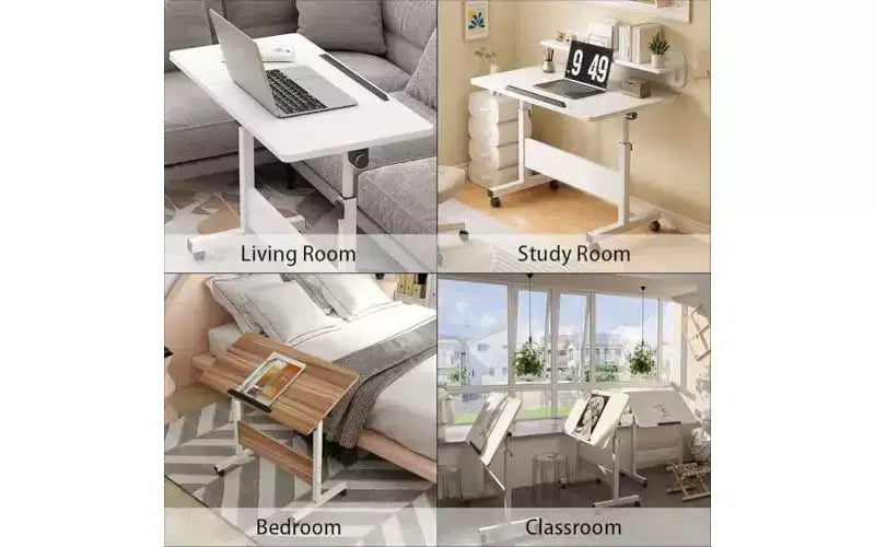 Bureau debout réglable en hauteur avec roulettes - Table d'ordinateur mobile roulante, bureau électrique élévateur pour le travail et les études