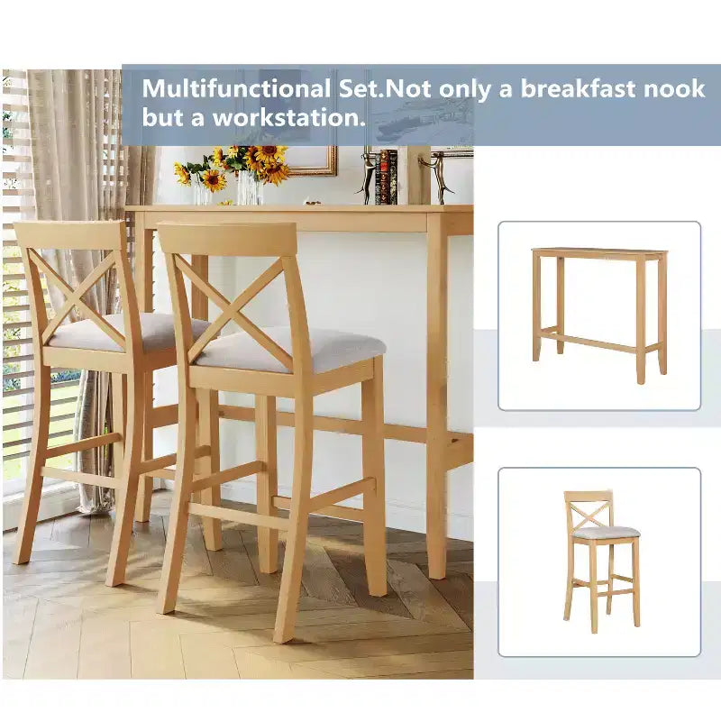 Ensemble de salle à manger 48 en bois de style Ferme avec 2 chaises