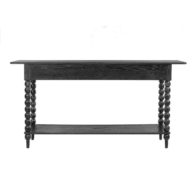 Console de table en bois rétro Eleanor avec 2 tiroirs et étagère