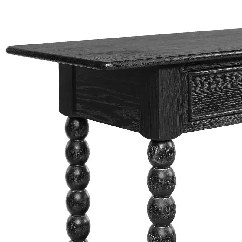 Console de table en bois rétro Eleanor avec 2 tiroirs et étagère