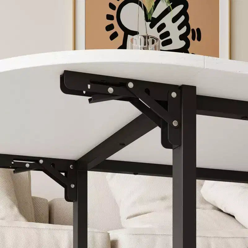 Table basse contemporaine, extensible de carré à ovale, avec étagère de rangement, réglable et peu encombrante pour le salon