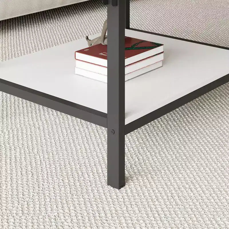Table basse contemporaine, extensible de carré à ovale, avec étagère de rangement, réglable et peu encombrante pour le salon
