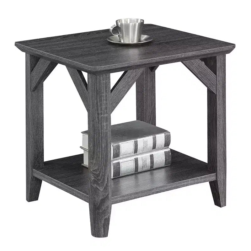 Table d'appoint rectangulaire en bois, couleur grise, 56 cm de haut, 1 pièce