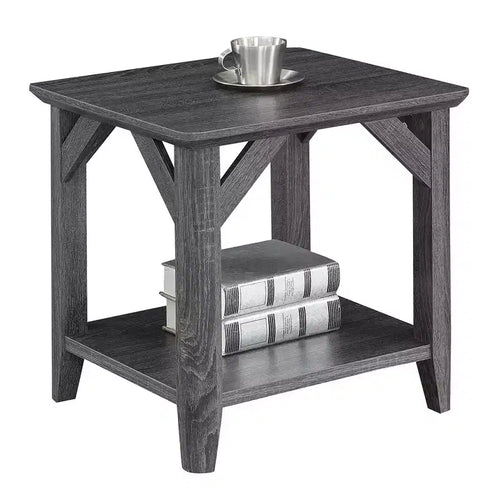 Table d'appoint rectangulaire en bois, couleur grise, 56 cm de haut, 1 pièce