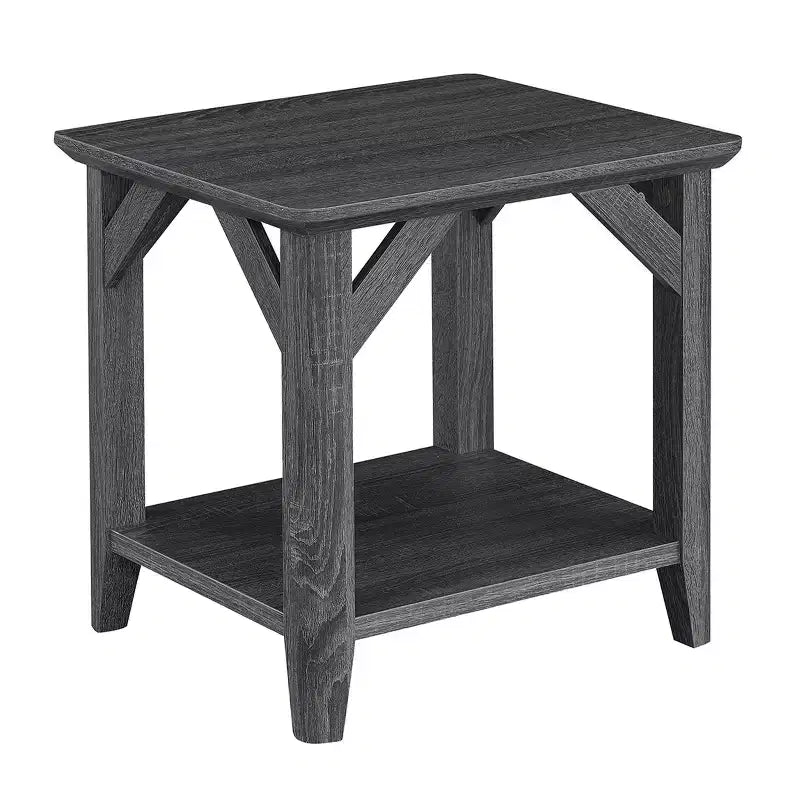 Table d'appoint rectangulaire en bois, couleur grise, 56 cm de haut, 1 pièce