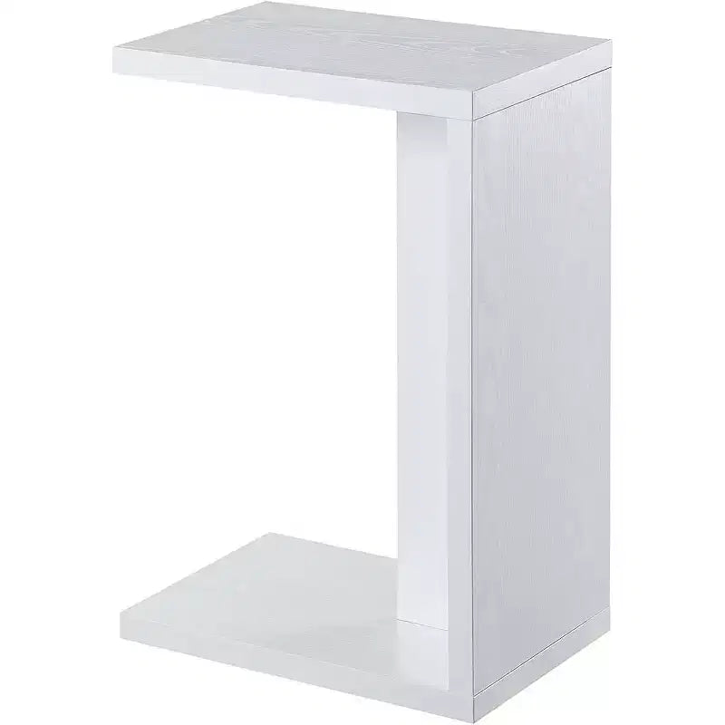 Table d'appoint en C Belmont avec finition mélaminée riche, cadre coulissant sous le canapé et commodité compacte à côté de la chaise