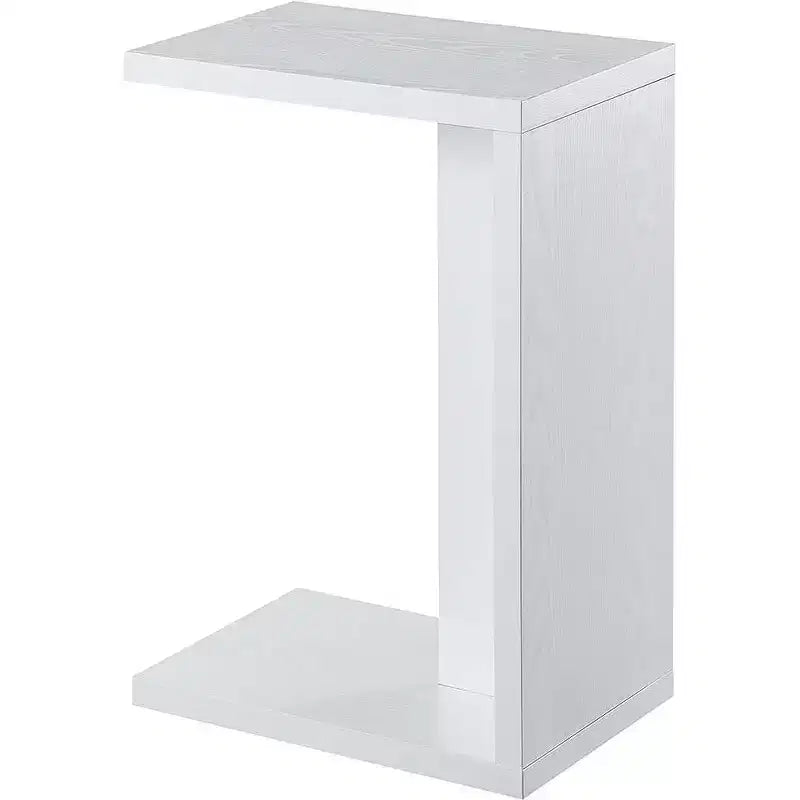Table d'appoint en C Belmont avec finition mélaminée riche, cadre coulissant sous le canapé et commodité compacte à côté de la chaise