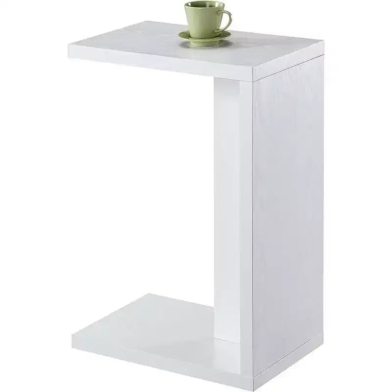 Table d'appoint en C Belmont avec finition mélaminée riche, cadre coulissant sous le canapé et commodité compacte à côté de la chaise