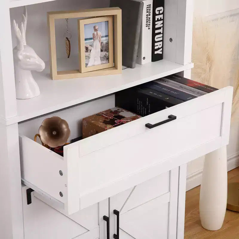 Étagère à livres 3 niveaux grande capacité série Vintage Arrow pour salon, bureau, chambre – MDF robuste et panneaux de particules, facile à monter
