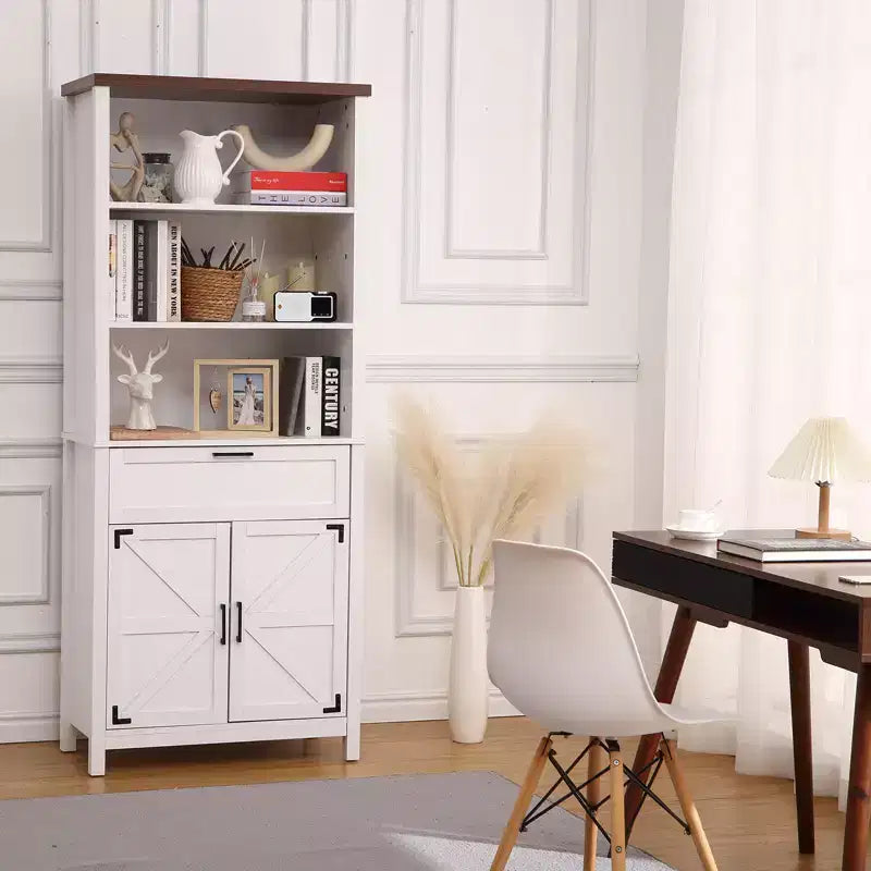 Étagère à livres 3 niveaux grande capacité série Vintage Arrow pour salon, bureau, chambre – MDF robuste et panneaux de particules, facile à monter
