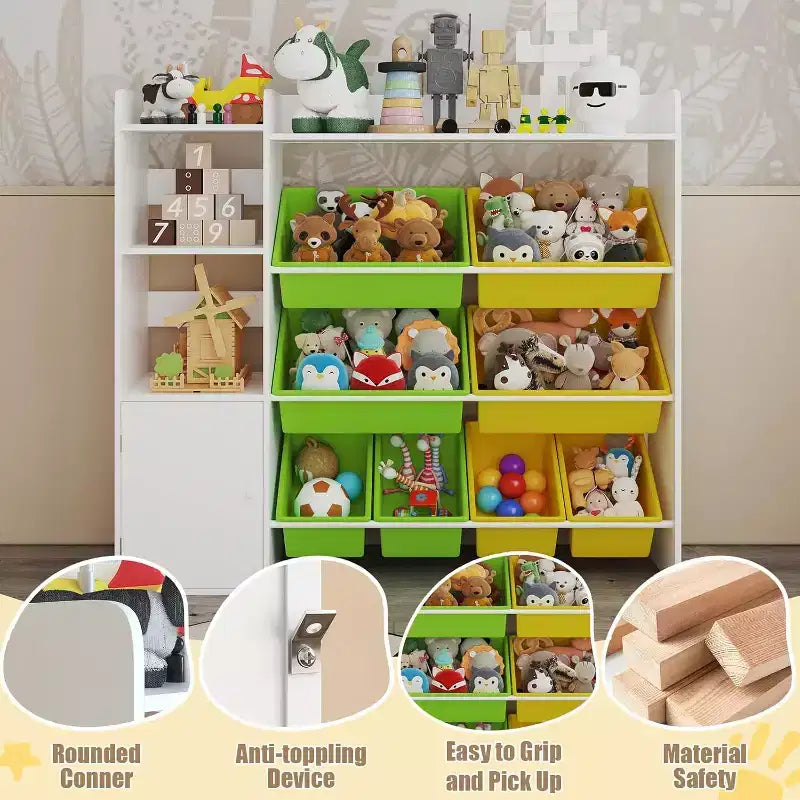 Rangement jouets enfants – 8 bacs amovibles, étagère et rangement jouets enfant, grande caisse à jouets avec étagère pour chambre à coucher, chambre d'enfant, salle de classe, crèche