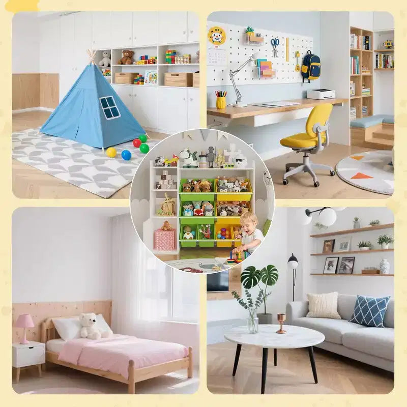 Rangement jouets enfants – 8 bacs amovibles, étagère et rangement jouets enfant, grande caisse à jouets avec étagère pour chambre à coucher, chambre d'enfant, salle de classe, crèche