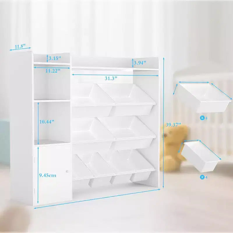 Rangement jouets enfants – 8 bacs amovibles, étagère et rangement jouets enfant, grande caisse à jouets avec étagère pour chambre à coucher, chambre d'enfant, salle de classe, crèche