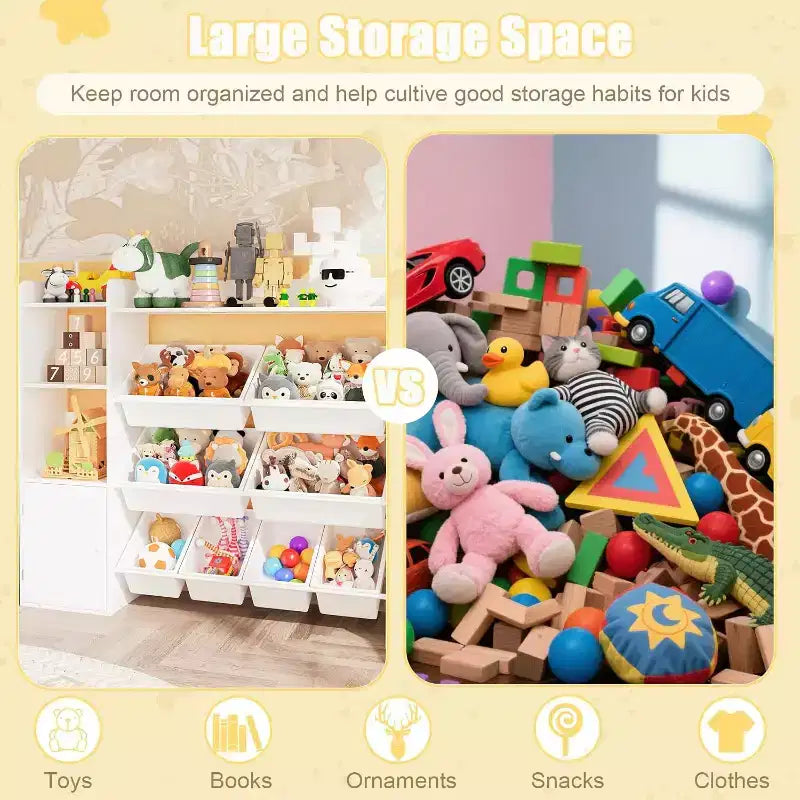 Rangement jouets enfants – 8 bacs amovibles, étagère et rangement jouets enfant, grande caisse à jouets avec étagère pour chambre à coucher, chambre d'enfant, salle de classe, crèche