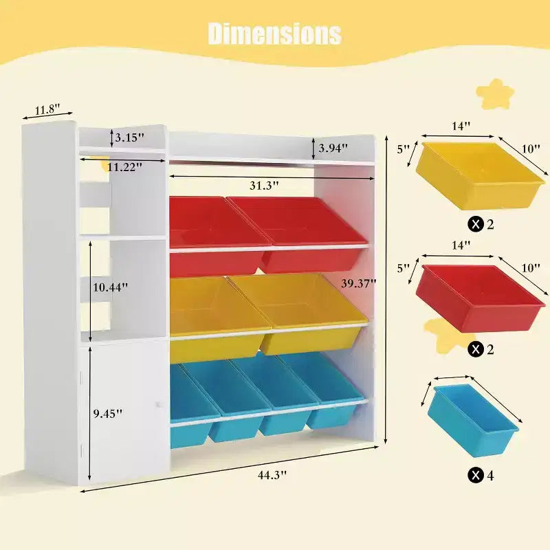 Rangement jouets enfants – 8 bacs amovibles, étagère et rangement jouets enfant, grande caisse à jouets avec étagère pour chambre à coucher, chambre d'enfant, salle de classe, crèche