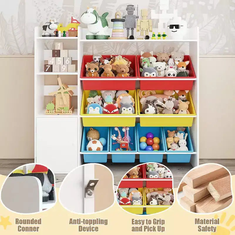 Rangement jouets enfants – 8 bacs amovibles, étagère et rangement jouets enfant, grande caisse à jouets avec étagère pour chambre à coucher, chambre d'enfant, salle de classe, crèche