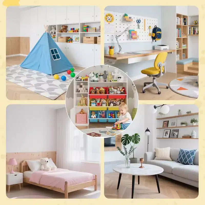 Rangement jouets enfants – 8 bacs amovibles, étagère et rangement jouets enfant, grande caisse à jouets avec étagère pour chambre à coucher, chambre d'enfant, salle de classe, crèche
