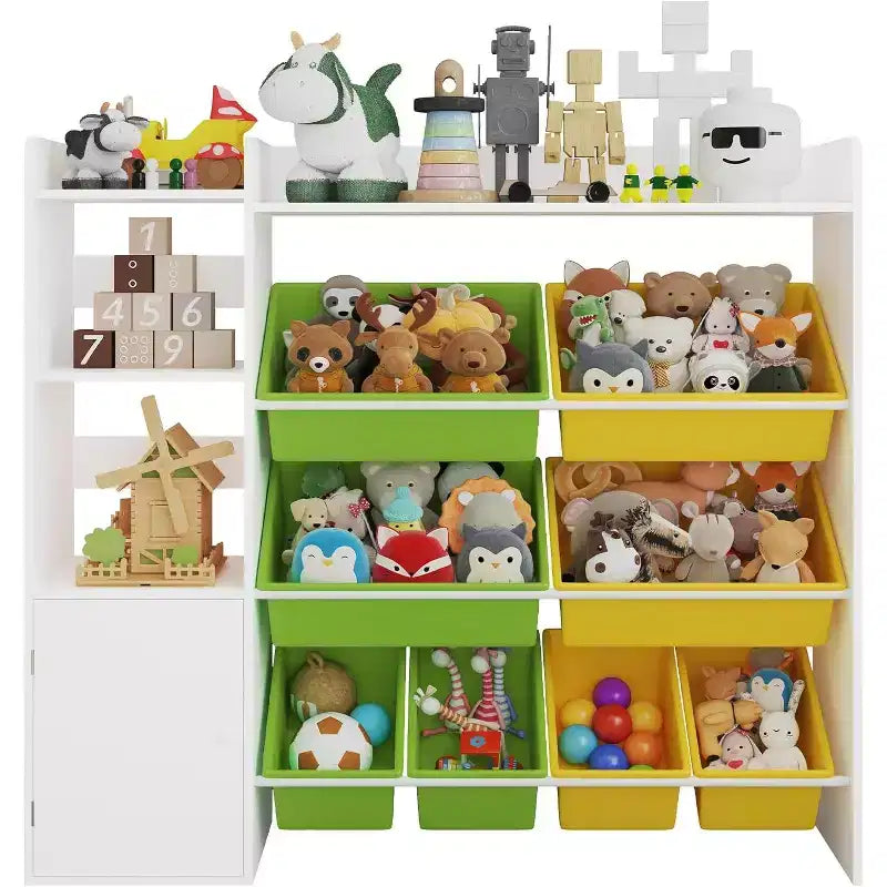 Rangement jouets enfants – 8 bacs amovibles, étagère et rangement jouets enfant, grande caisse à jouets avec étagère pour chambre à coucher, chambre d'enfant, salle de classe, crèche