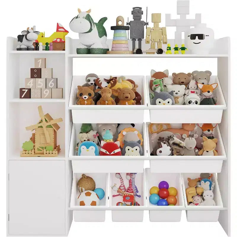 Rangement jouets enfants – 8 bacs amovibles, étagère et rangement jouets enfant, grande caisse à jouets avec étagère pour chambre à coucher, chambre d'enfant, salle de classe, crèche