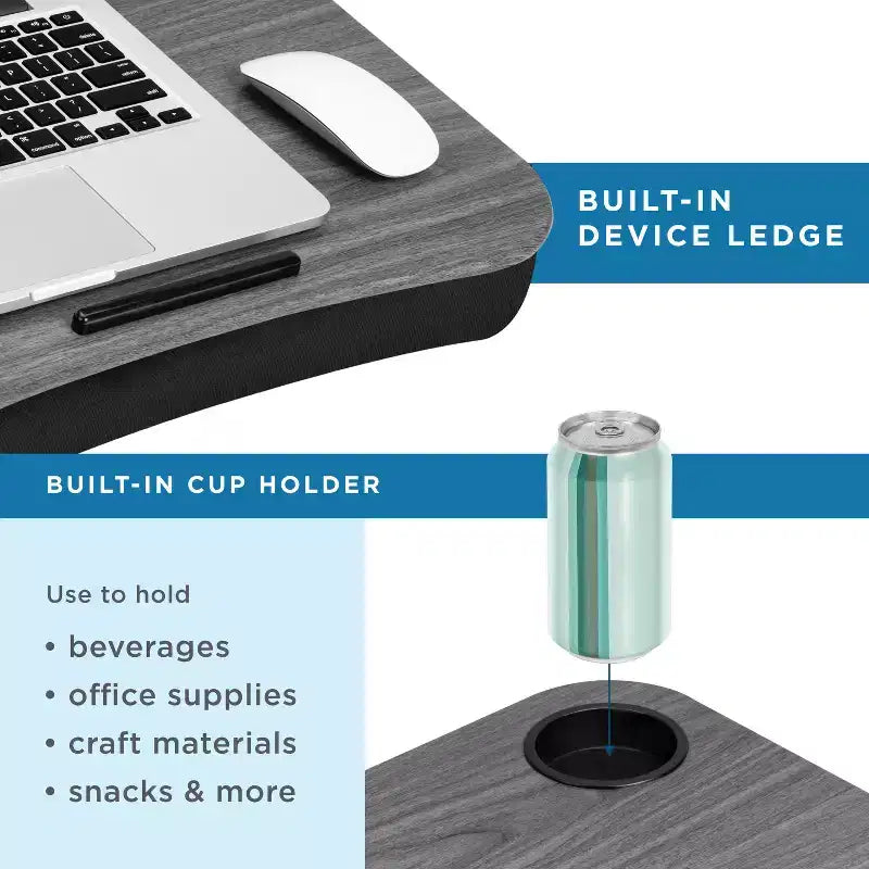 Bureau portable porte-gobelet