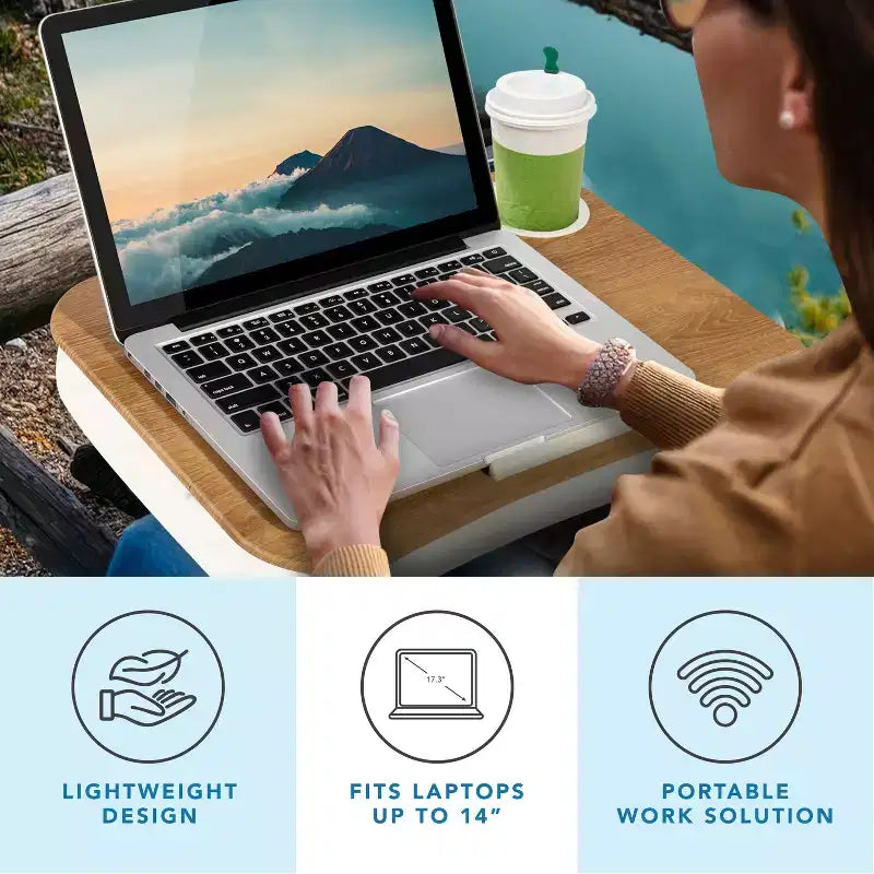 Bureau portable porte-gobelet