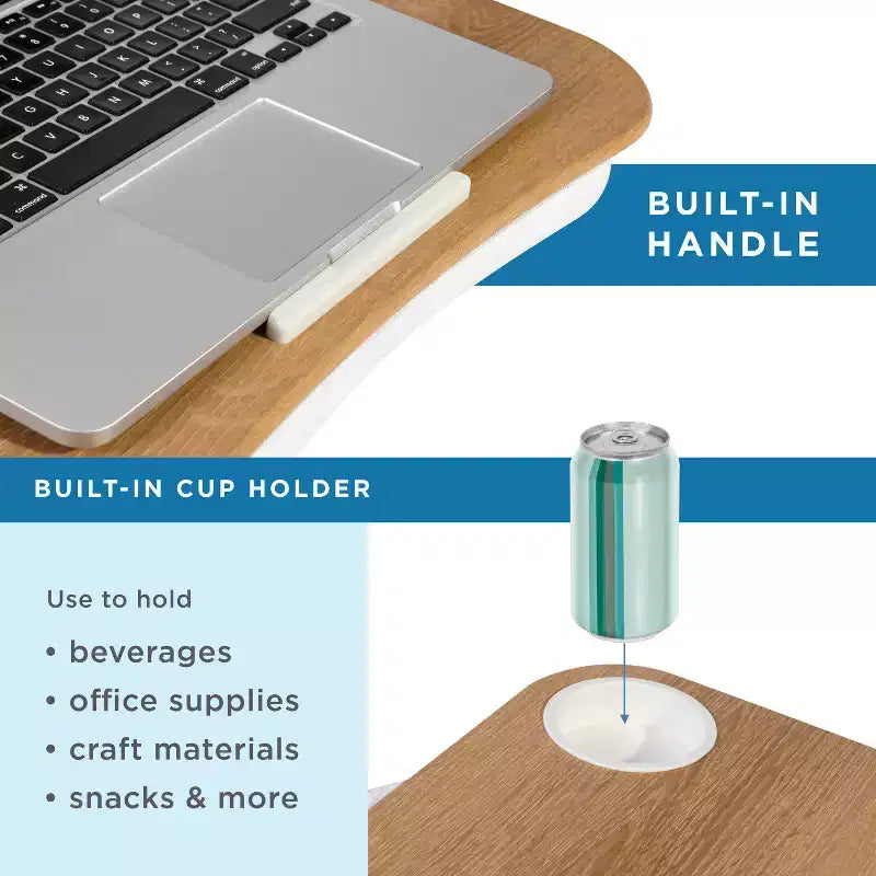 Bureau portable porte-gobelet