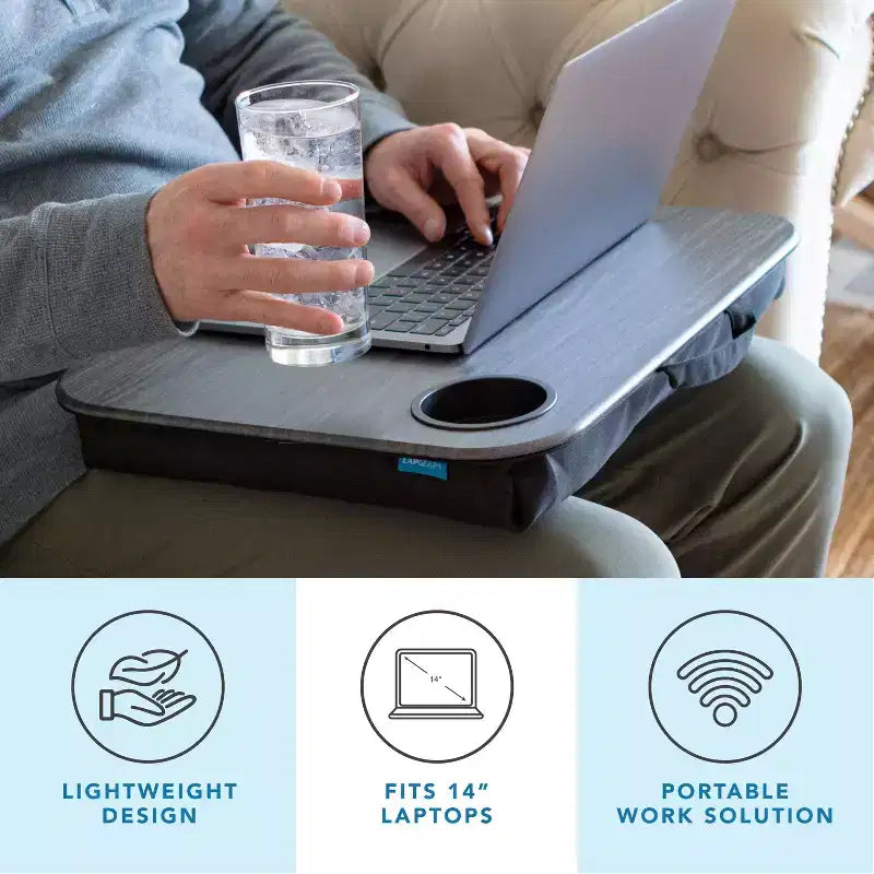 Bureau portable porte-gobelet