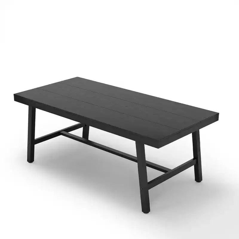 Table à manger industrielle pour 6 à 8 personnes, table à manger rectangulaire de 200 cm de long, table de cuisine en bois avec cadre métallique robuste pour salle à manger