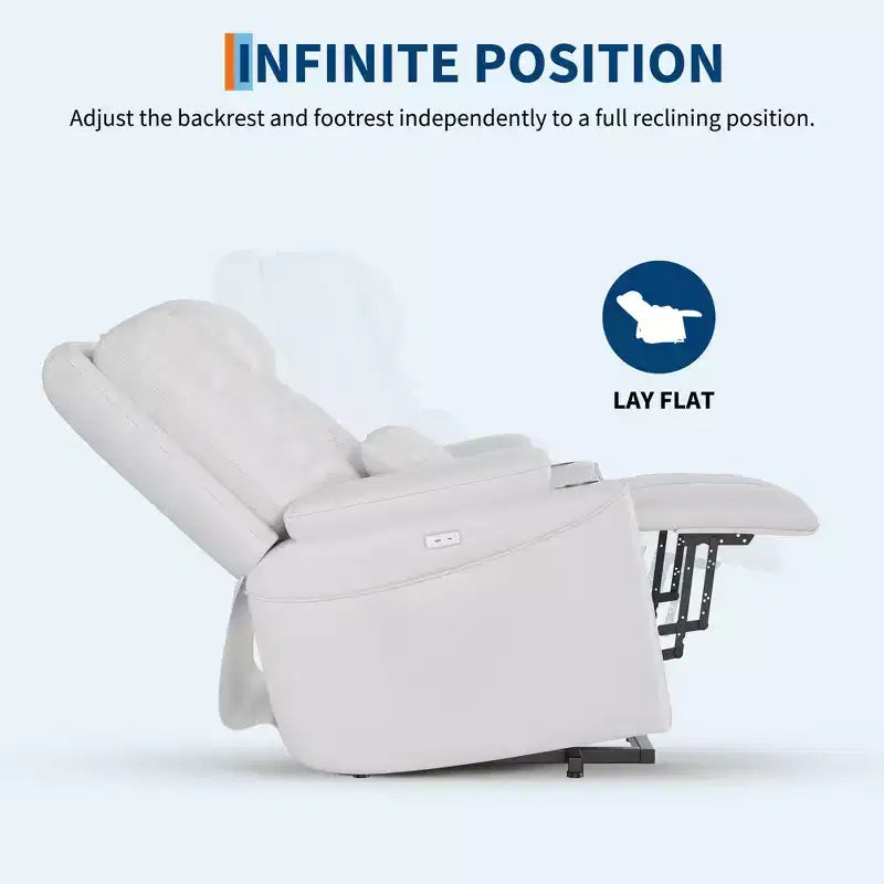 Fauteuil inclinable releveur - Cuir PU inclinable, 3 positions réglables, poches de rangement latérales, porte-gobelets, fauteuil releveur électrique