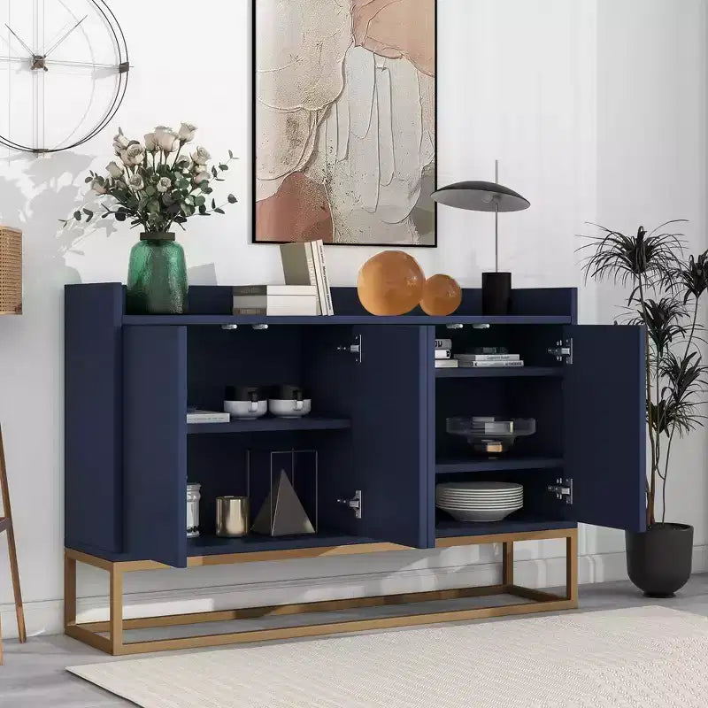 Bahut élégant, Buffet de rangement avec 4 portes et 4 étagères, Meuble de rangement pour le salon, la salle à manger, la cuisine