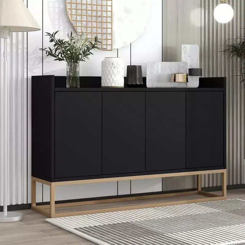 Bahut élégant, Buffet de rangement avec 4 portes et 4 étagères, Meuble de rangement pour le salon, la salle à manger, la cuisine