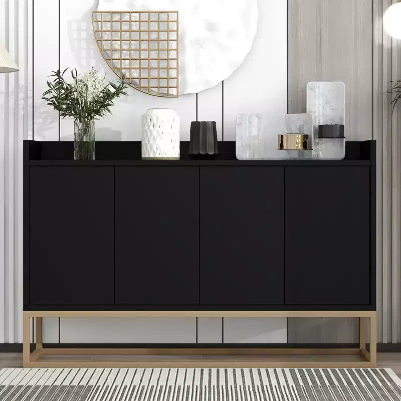Bahut élégant, Buffet de rangement avec 4 portes et 4 étagères, Meuble de rangement pour le salon, la salle à manger, la cuisine