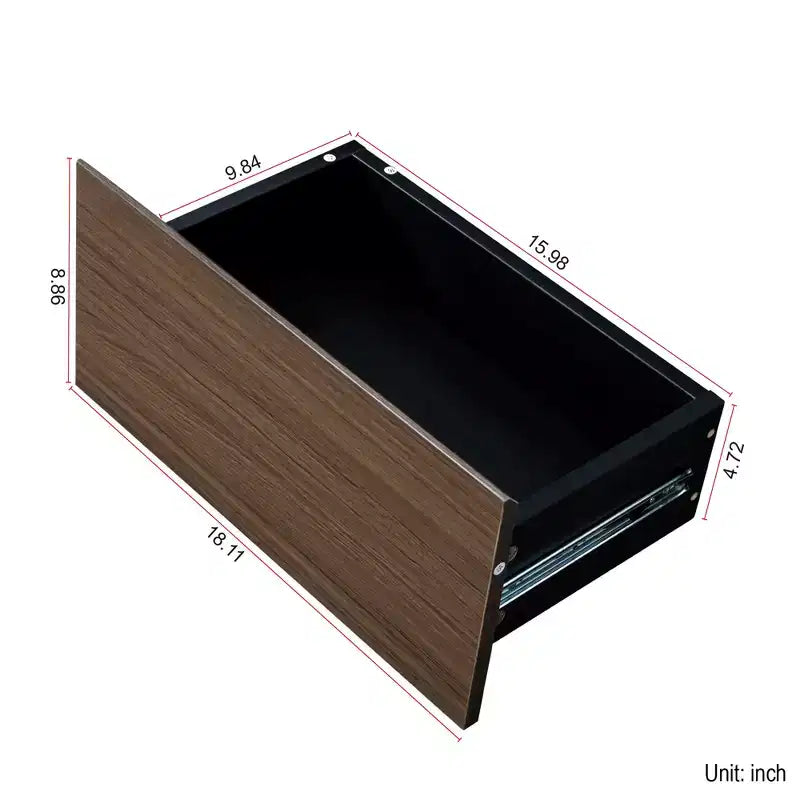 Table basse extensible moderne avec 2 tiroirs et 2 étagères