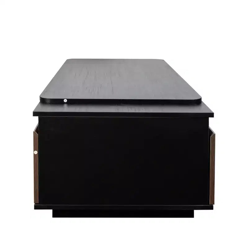 Table basse extensible moderne avec 2 tiroirs et 2 étagères