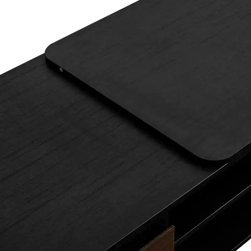 Table basse extensible moderne avec 2 tiroirs et 2 étagères