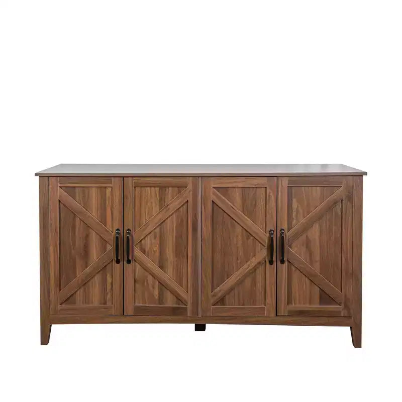 Buffet de rangement rustique 59,06" avec 4 portes et étagères réglables