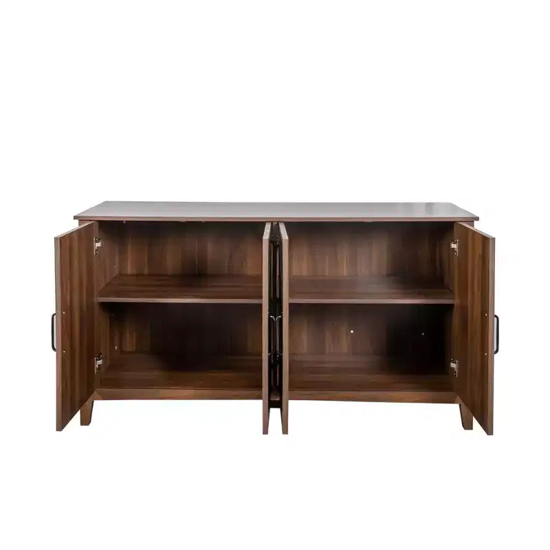 Buffet de rangement rustique 59,06" avec 4 portes et étagères réglables