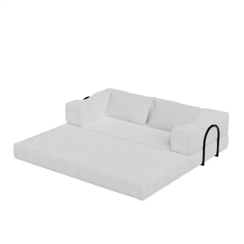 Canapé-lit 3 places de 80 po avec 2 oreillers, matelas de sol pliable très grand et tissu chenille