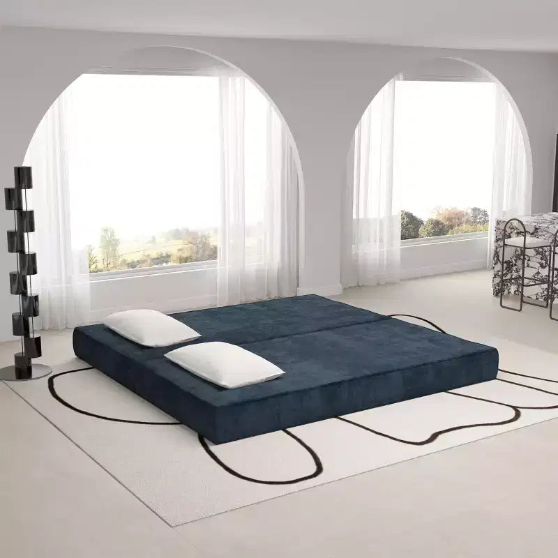 Canapé-lit 3 places de 80 po avec 2 oreillers, matelas de sol pliable très grand et tissu chenille