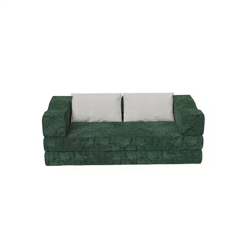 Canapé-lit 3 places de 80 po avec 2 oreillers, matelas de sol pliable très grand et tissu chenille