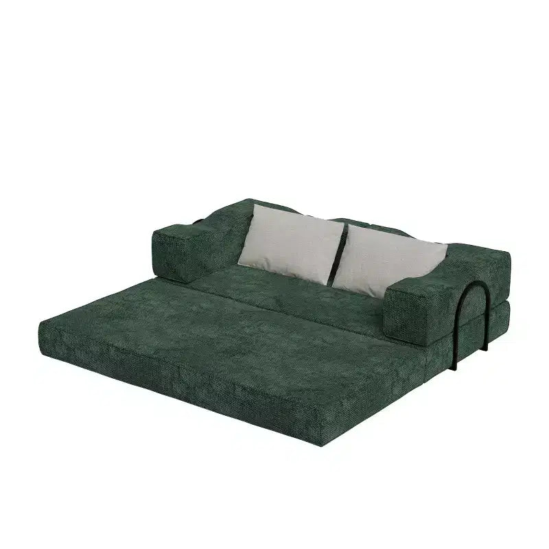 Canapé-lit 3 places de 80 po avec 2 oreillers, matelas de sol pliable très grand et tissu chenille