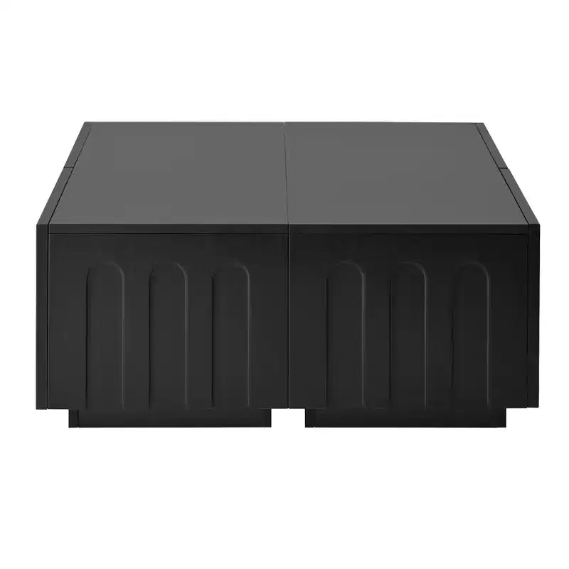Meuble TV de 203 cm avec design arqué, table basse moderne à double usage avec 4 tiroirs, armoire de rangement multifonctionnelle